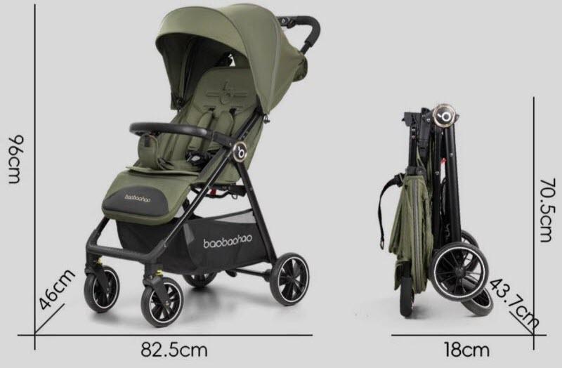 Little Bunnies Eco Pro Foldable Baby Stroller | Ultra Lightweight | Airplane Travel Friendly | Compact Design | Smooth Steering | 0–3 Years
