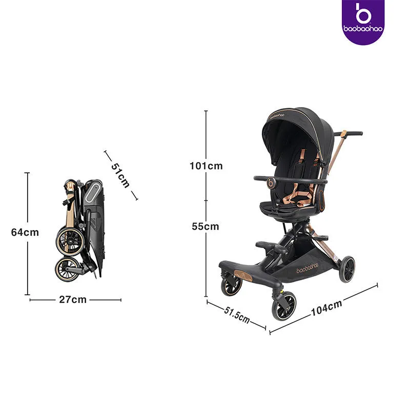Little Bunnies Comfy Rider Pro Baby Stroller | 360° Rotating Reversible Seat | Ultra Lightweight Aluminium Frame | UPF 50++ Canopy | One-Touch Fold | Travel Friendly