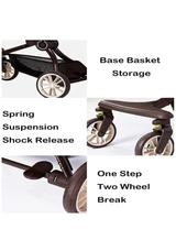 Reversible 360° Rotating Seat | Adjustable Handle | Shock Absorbing Wheels | Foldable Baby Pram | Aluminium Alloy Frame | 16 Months to 15 Kg | 4 Layers Canopy | Breathable Leather Pillows | Egg Shell Holders | Free Cotton Pads