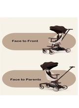 Reversible 360° Rotating Seat | Adjustable Handle | Shock Absorbing Wheels | Foldable Baby Pram | Aluminium Alloy Frame | 16 Months to 15 Kg | 4 Layers Canopy | Breathable Leather Pillows | Egg Shell Holders | Free Cotton Pads