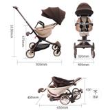 Reversible 360° Rotating Seat | Adjustable Handle | Shock Absorbing Wheels | Foldable Baby Pram | Aluminium Alloy Frame | 16 Months to 15 Kg | 4 Layers Canopy | Breathable Leather Pillows | Egg Shell Holders | Free Cotton Pads
