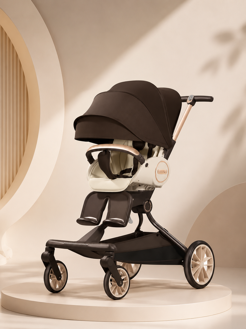 Baby Stroller | Reversible 360° Rotating Seat | All-Terrain Wheels | Adjustable Recline | Lightweight Design | 10 Inch Oversized Wheels | XL UPF 50+ Canopy | Mud Guards