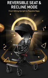 Egg Shell Design | Lightweight Foldable Baby Stroller | Aluminium Frame | Compact Travel Design | Premium Baby Pram | 6 Months to 15 Kg | 360° Smart Rotating Seat | Adjustable Push Handle | Multi Position Reclining Seat