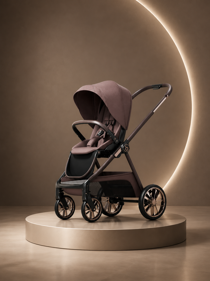 2 Way reversible Seat | Premium Folding Design | Breathable Spine Backrest | Leather Sunshade Canopy | Enlarged Storage Basket | Adjustable Seating | 4 in 1 Multi-Functional
