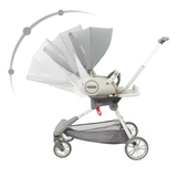 Travel Stroller | Reversible Parent-Facing Seat | Adjustable Recline | UPF 50+ Canopy | Compact Fold | Lightweight Design | High Landscape Stroller