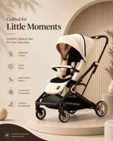 Reversible Baby Stroller | One-Click Steering | Compact Fold | Aluminium Frame | Adjustable Reclining Seat | Spacious under seat Basket | Folded small size with telescopic tie rod