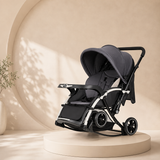 Baby Stroller cum Rocker with Reversible Handle | Full Coverage Canopy | Smooth Suspension | Travel Friendly | Large Storage Basket | Rocking Horse Mode | Adjustable Reclining Seat