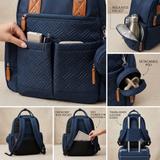 Premium Quilted Design | Wet & Dry Separation Pocket | Insulated Bottle Compartments | Large Capacity Storage | Organized Interior | Built-in Key Leash | Side Tissue Pocket | Side Zipper Pocket | Padded Shoulder Straps | Top Carry Handles | Detachable Pouch | Everyday Travel Ready